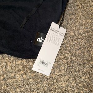 ALO Yoga Black Terry High-Waist Beachside Shorts